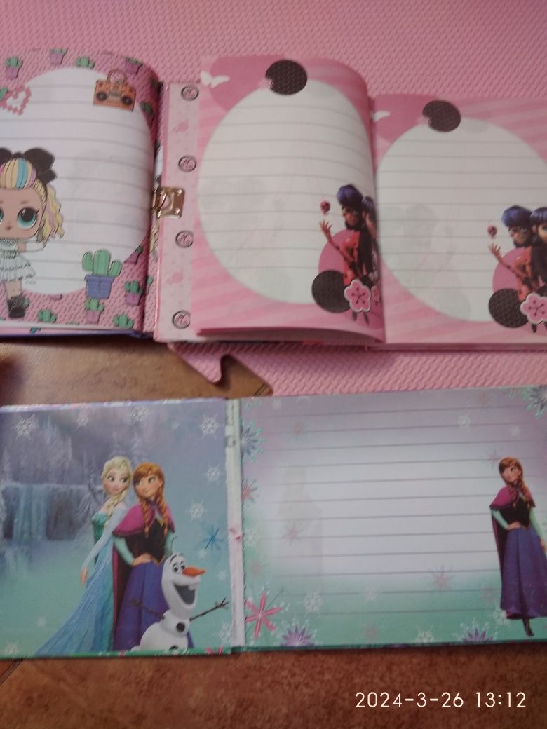3 notesy -pamiętniki dla dziewczynki