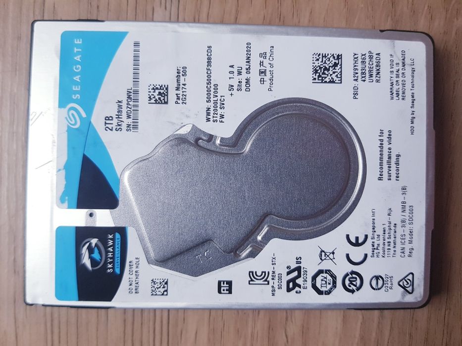 Dysk  HDD  2 TB 2,5' Seagate Skyhawk PC Laptop Xbox PS4 NAS