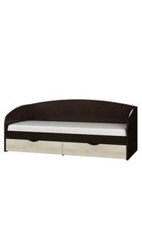 Кровать односпальная (85*194*80 см) Венге темный + Дуб молочный