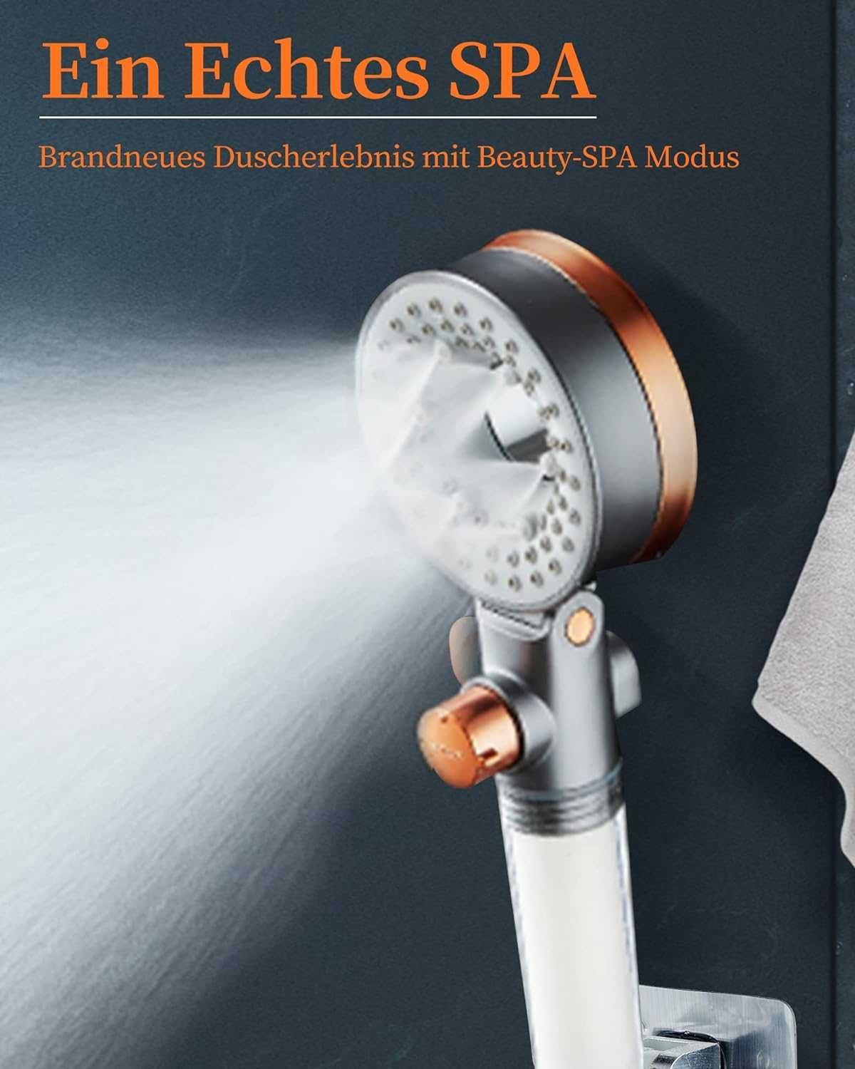 Beauty SPA słuchawka prysznicowa z filtrem, 3 rodzaje strumienia,