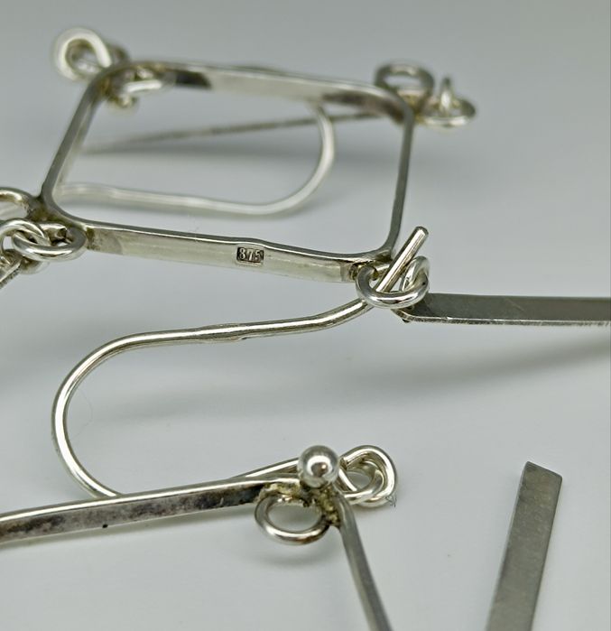 Советские серебряные серьги 875 пробы