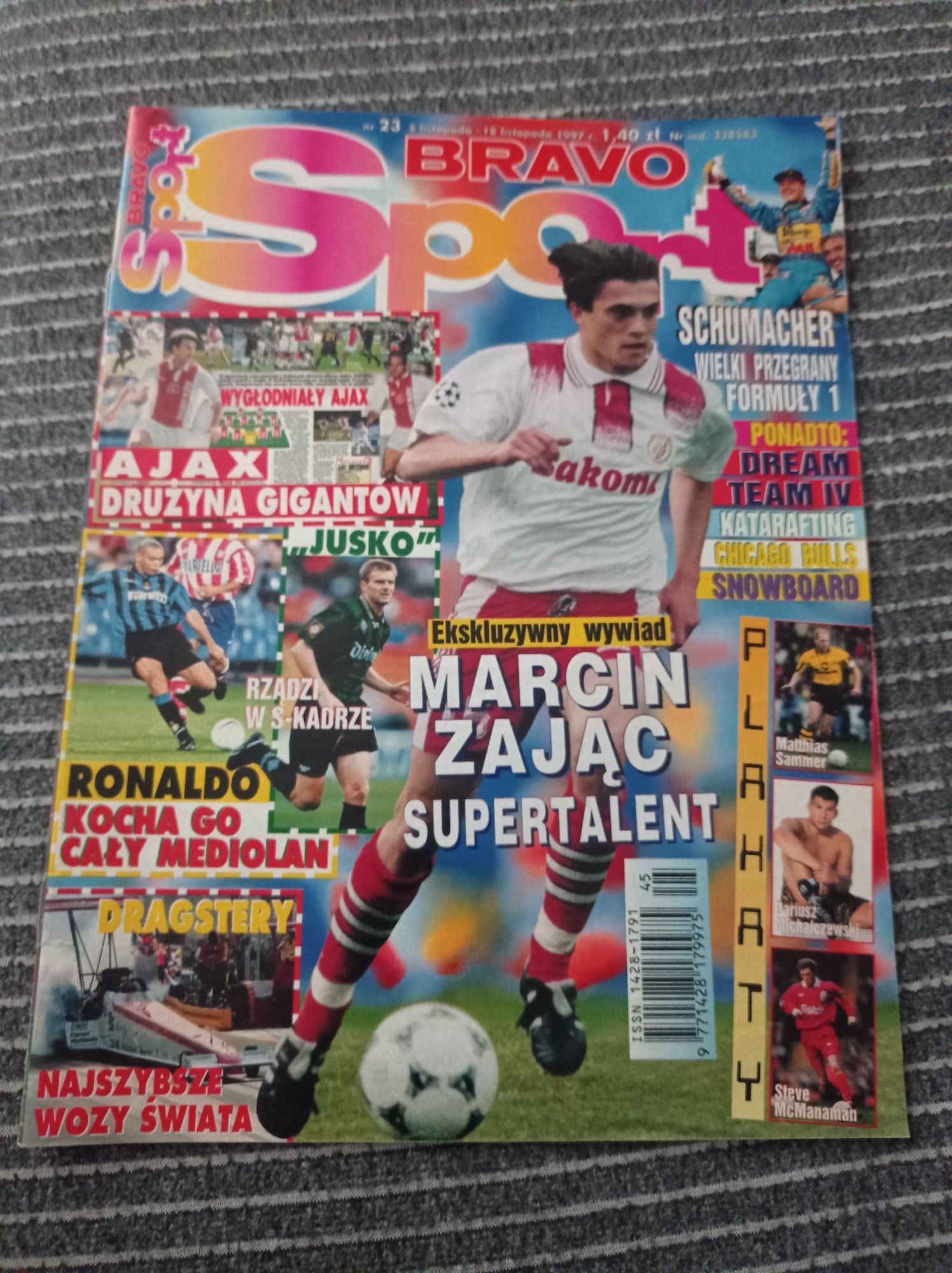 Magazyn Bravo Sport nr 23 listopad 1997 komplet  plakatow mcmanaman