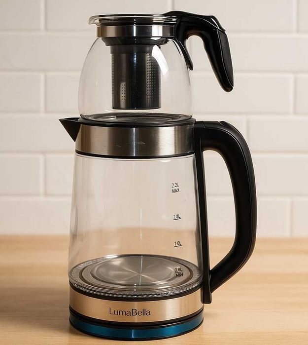 чайник електричний + заварник 2-в-1 електрочайник термопот