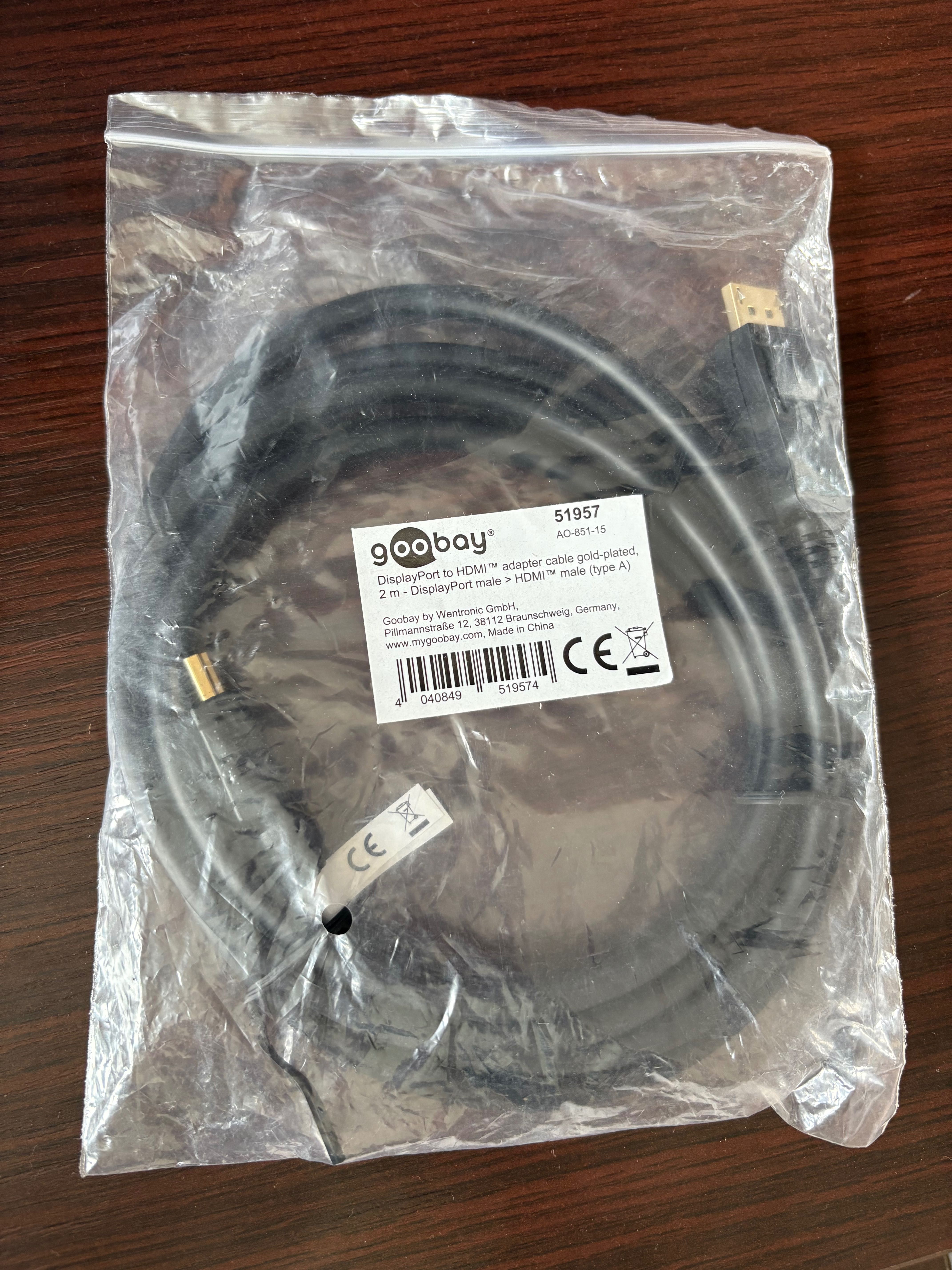 Kabel DisplayPort to HDMI 2m