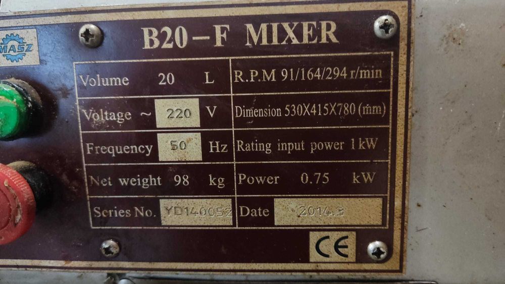 Ubijaczka planetarna BAGMASZ B-20-F mixer 20l.