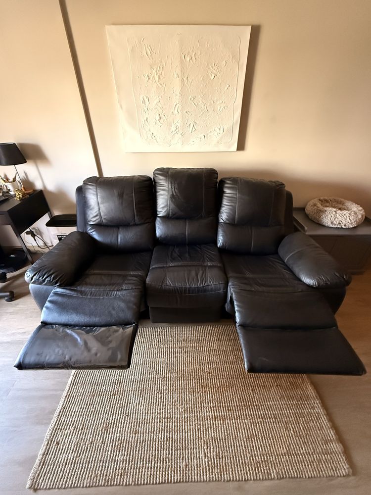 Sofa pele relax 3 lugares
