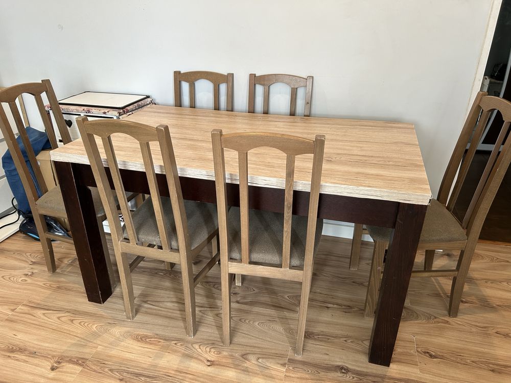 Stół do salonu domu kuchni pokój zestaw 6sz krzesła ława stoły krzesło