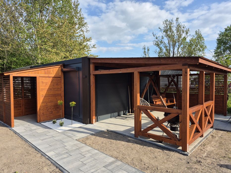 Taras drewniany zadaszenie tarasu