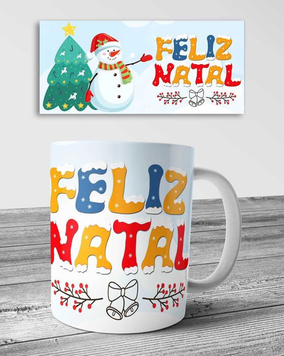Canecas de Ceramica branca personalizadas de Natal