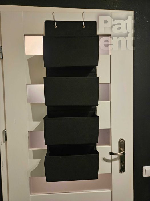 Wiszący organizer do powieszenia z 4 kieszeniami na drzwi czarny