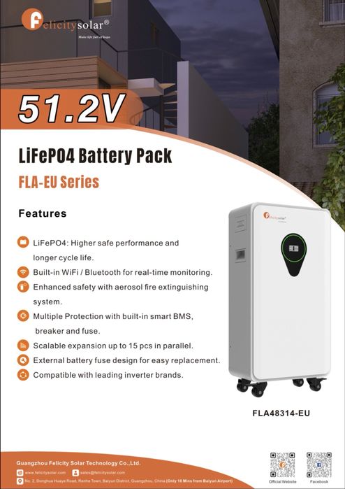 Nova bateria 16kwh litio solar