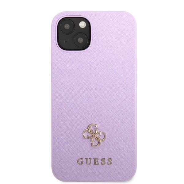 Etui Guess iPhone 13 Mini 5,4" Purpurowe - Kolekcja Saffiano 4G