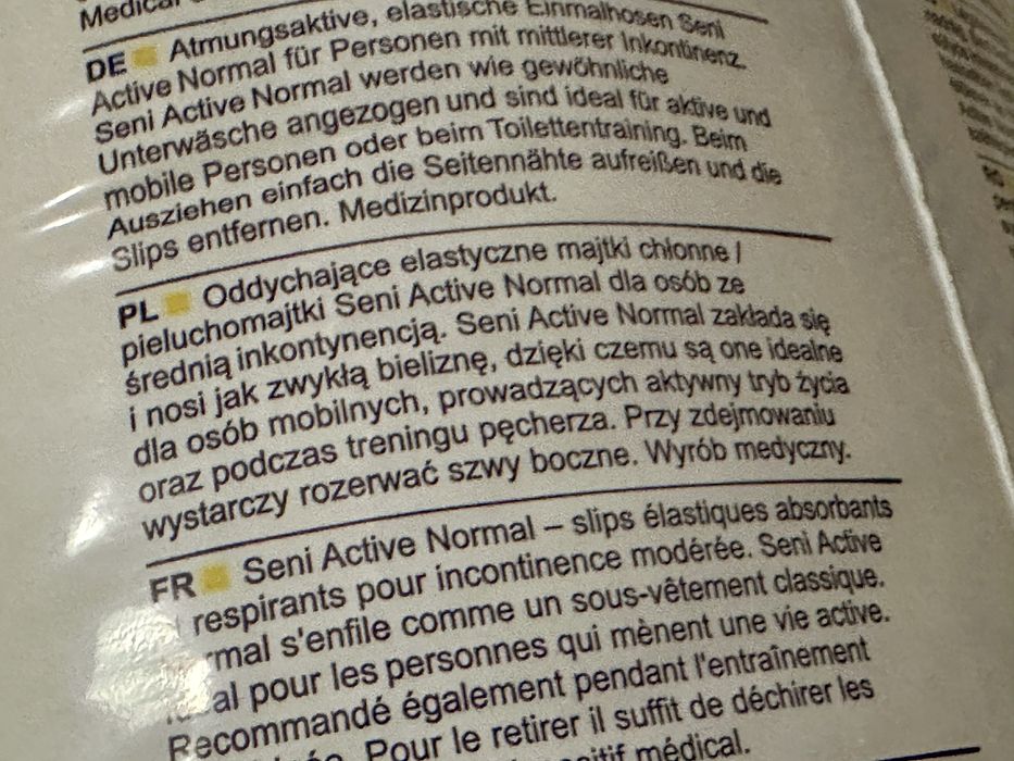 SENI Active Normal XL Pieluchomajtki 120-160 cm 30 sztuk