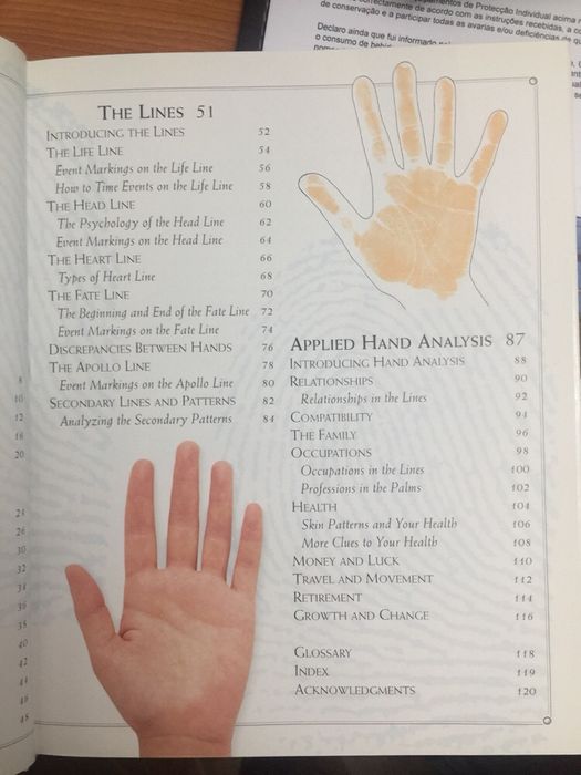 Livro the art of Hand Reading de Lori Reid
