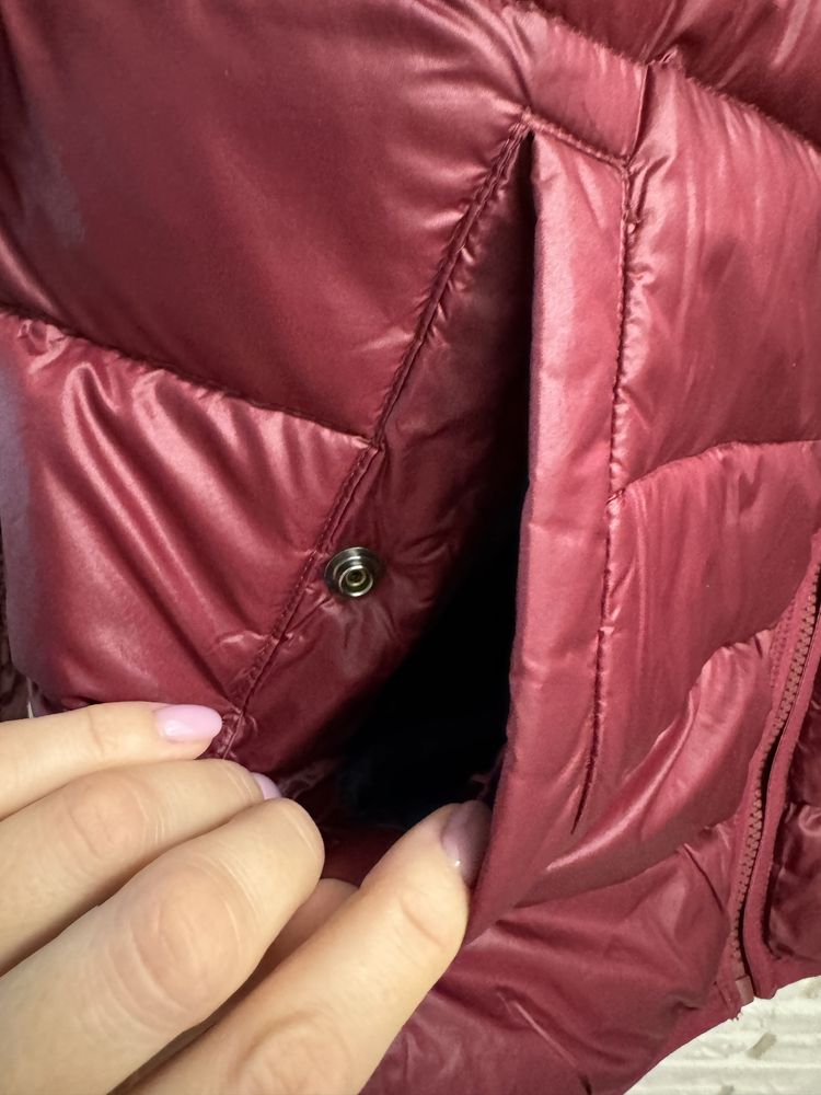 Męska kurtka burgund Trussardi Jeans z pierza puchu