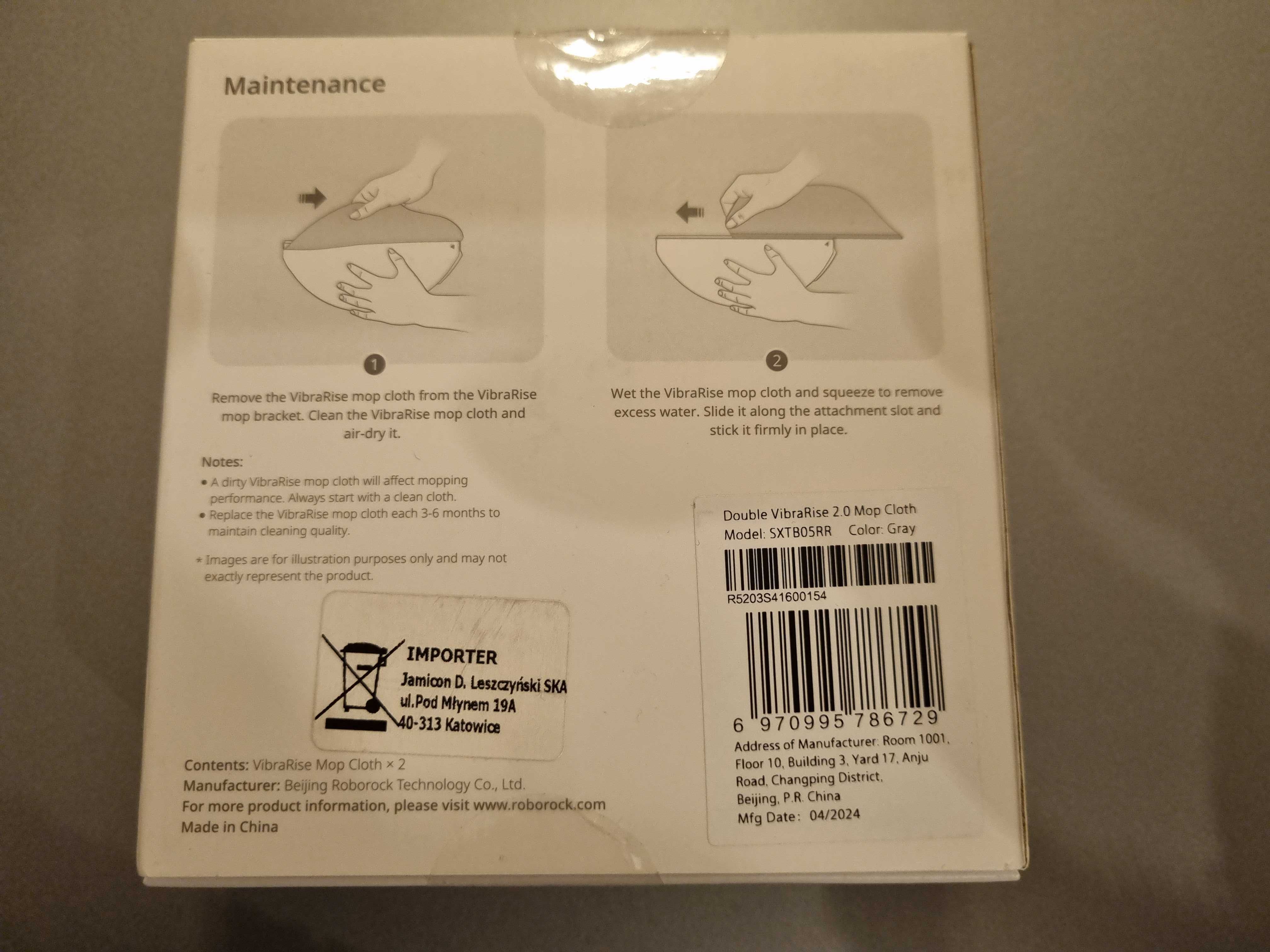 Ściereczka nakładka mopa Roborock S8 / S8 + / S8 Pro Ultra / S7 Maxv