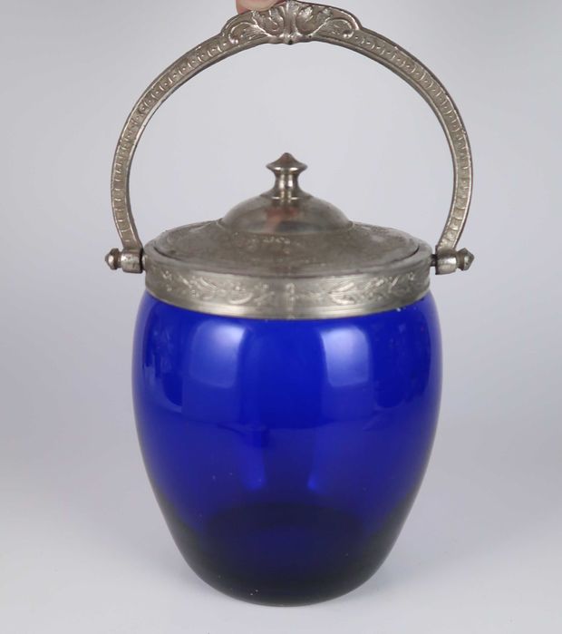 Boleira Arte Nova Azul Cobalto Séc. XIX/XX