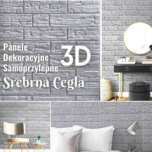 Dekoracyjne Panele Ścienne 3D
Samoprzylepne , srebrna cegła
