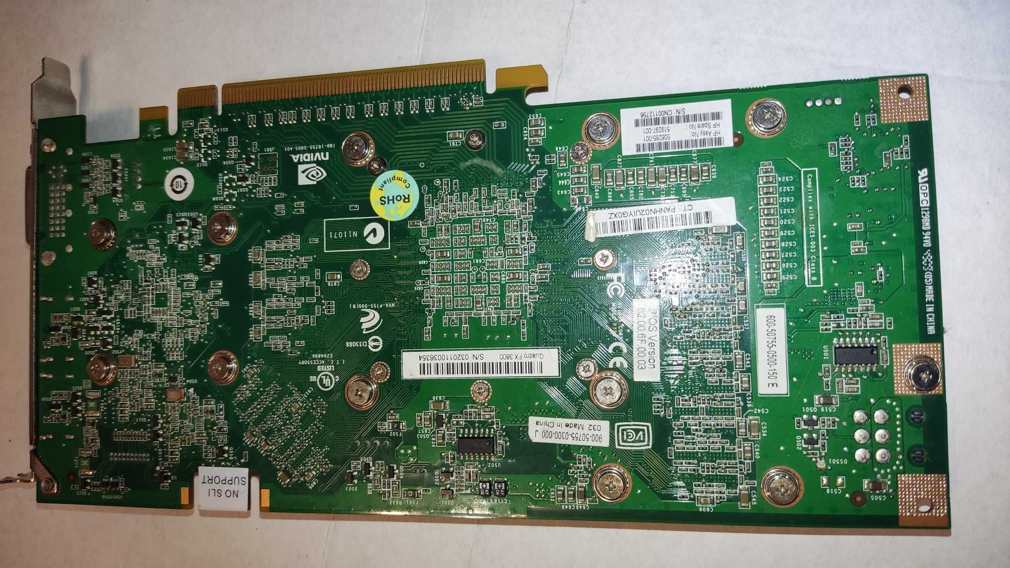 Відеокарта  NVidia Quadro FX3800 під відновлення запсастини
