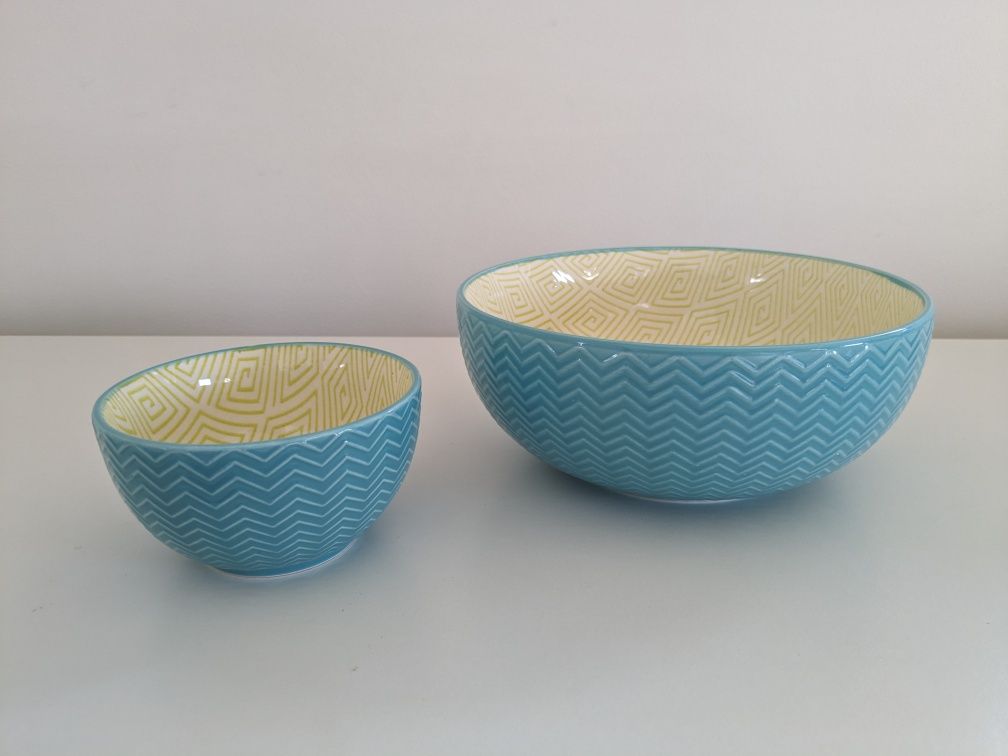 Komplet 2 x miska salaterka ceramiczna 21 cm i  12 cm