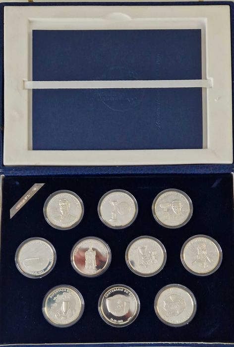 Coleção completa 10 medalhas FC Porto – Prata fina –