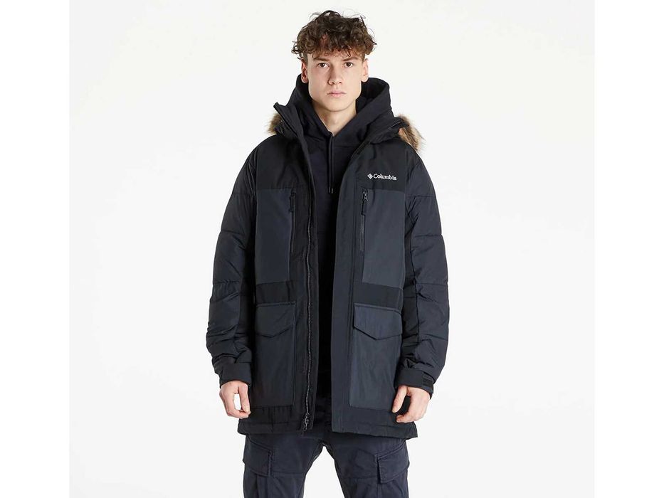 Зимова Чорна Чоловіча Куртка Парка Columbia XL Мужская Куртка Тёплая