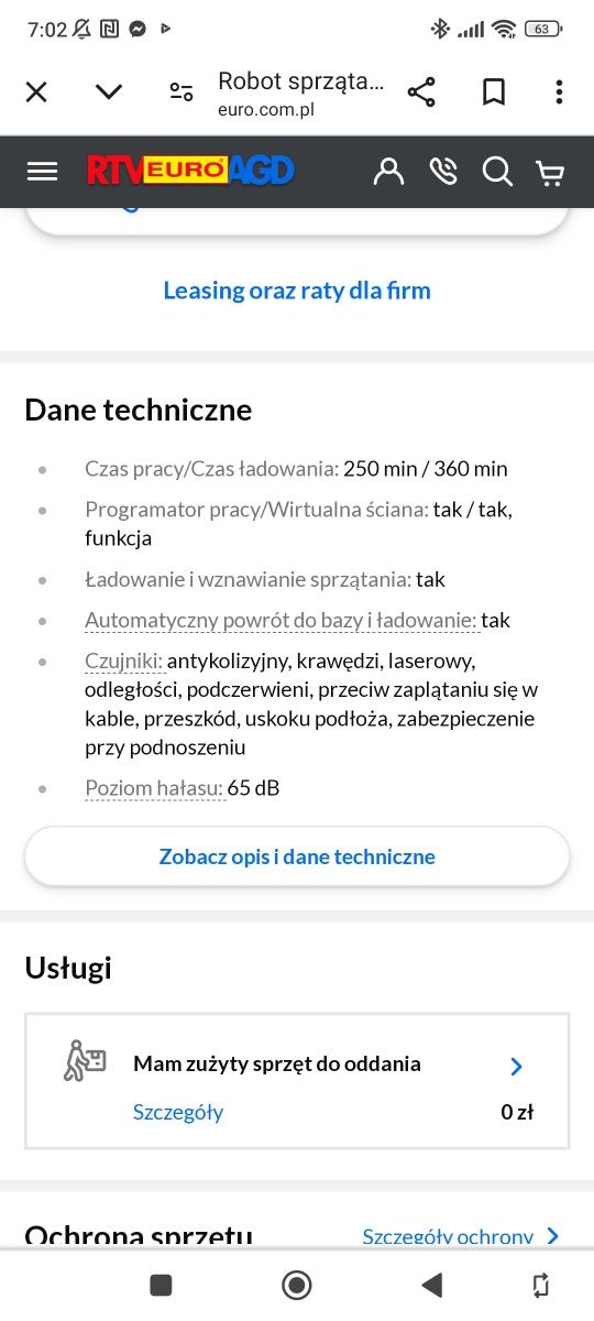 Odkurzacz ze stacja dokująca i z funkcją mopowania