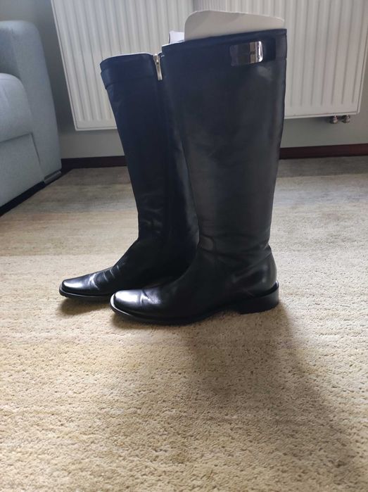 Kozaki z cielęcej skóry rozm. 39 czarne Gino Rossi