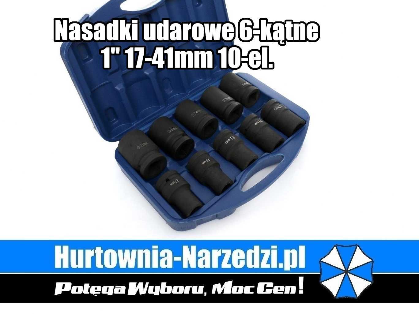 Nasadki udarowe 6-kątne 1' 17-41 mm 10-el.