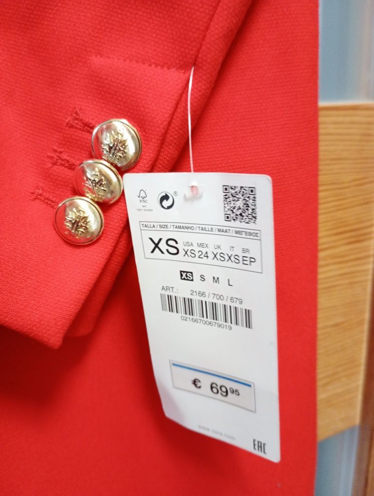 Śliczna dłuższa marynarka Zara xs nowa z metką
