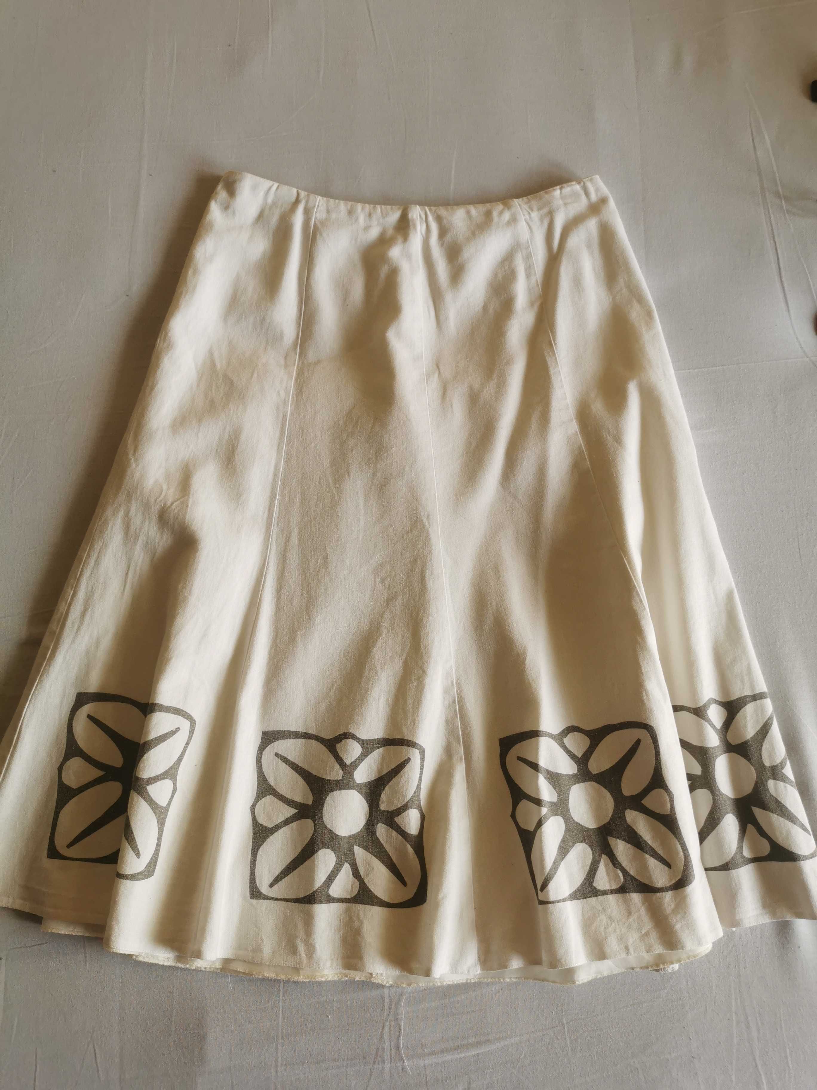 Lniana spódnica midi L/40