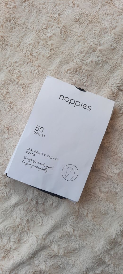 Nowe czarne rajstopy ciążowe 2 pack noppies 50 den rozmiar S/M