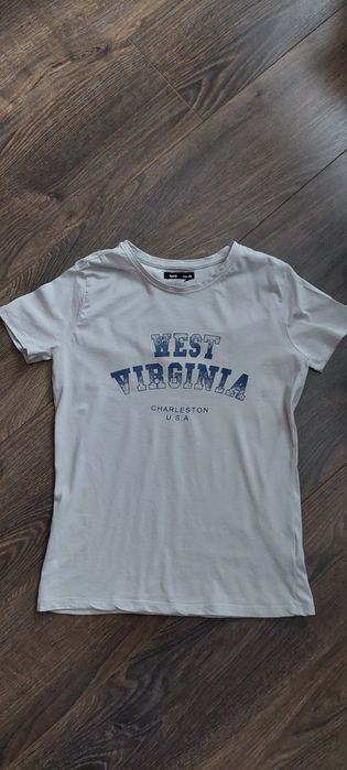 Koszulka jasnoszara T-shirt vintage sinsay XS