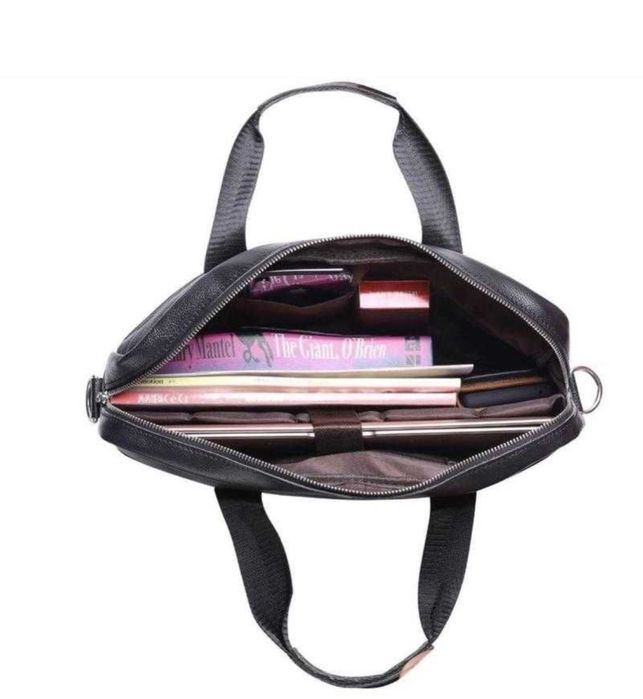 Якісна чоловіча шкіряна сумка- портфель, для ноутбука чи документів