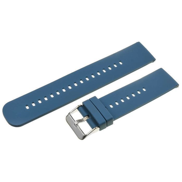 Pasek Gumowy Do Zegarka U27 - Granatowy/Srebrny - 22Mm