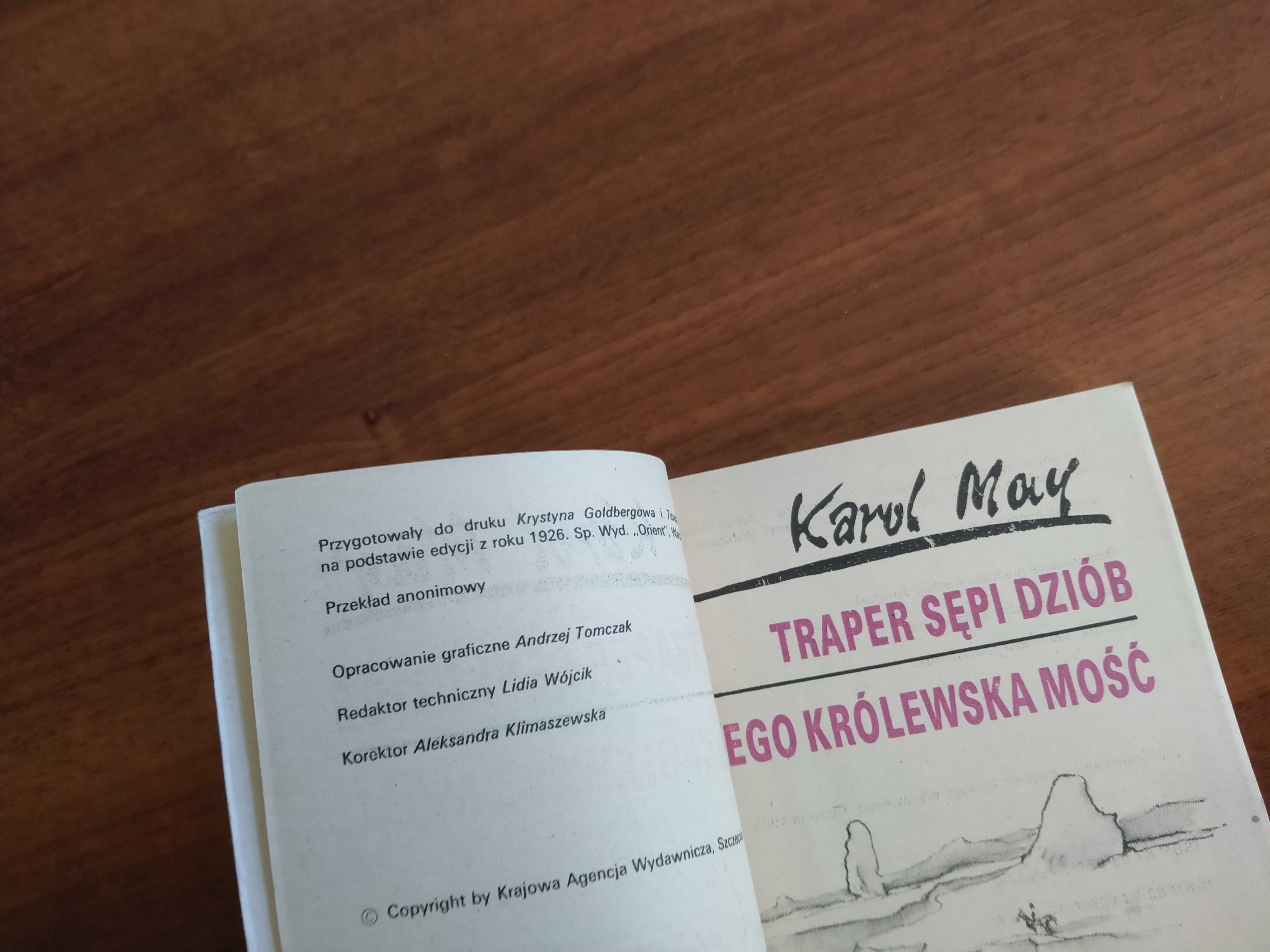 Traper Sępi dziób,Jego królewska mość, Karol May, powieść Dziki Zachód
