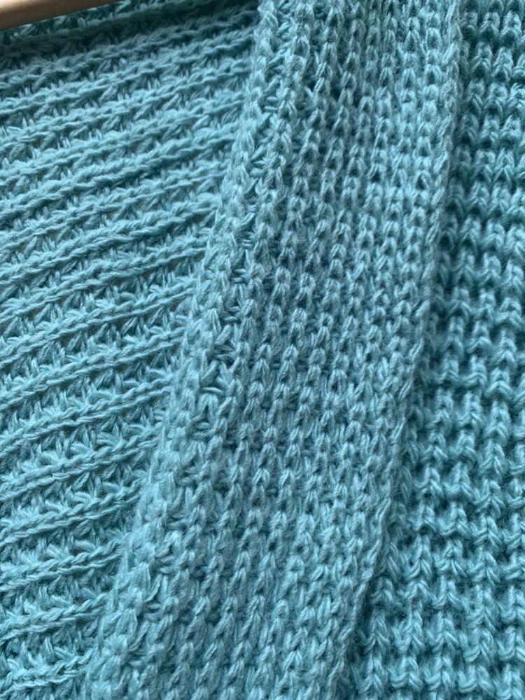 Kardigan dlugi gruby sweter cieply Nowy oversize mięta