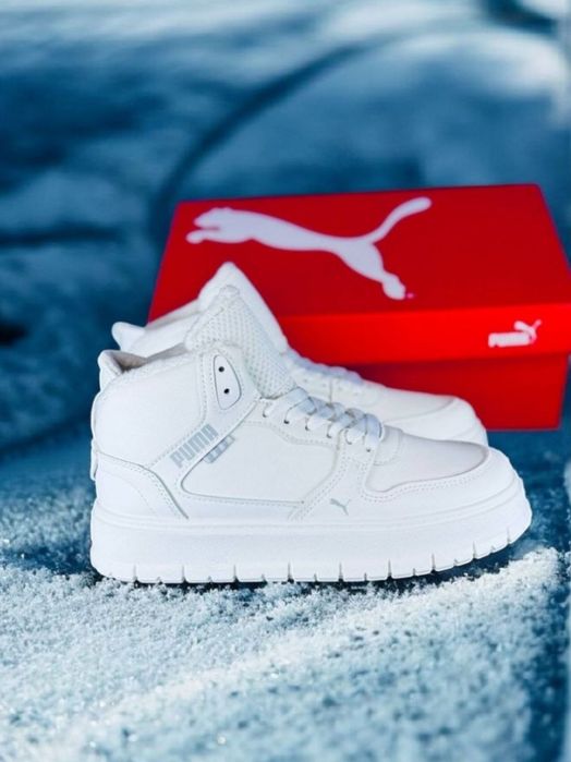 Жіночі зимові кросівки Puma/натуральная кожа/белые зимние ботинки пума