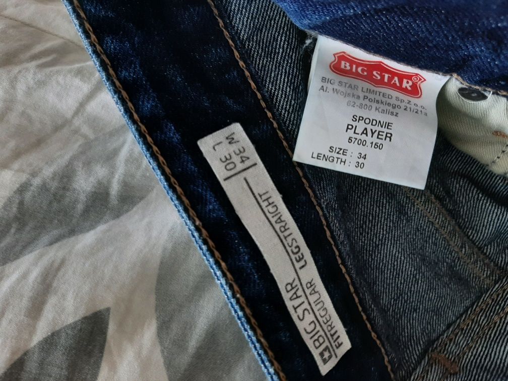 Nowe spodnie jeansy dżinsy Big Star 34 model Player xxl bigstar