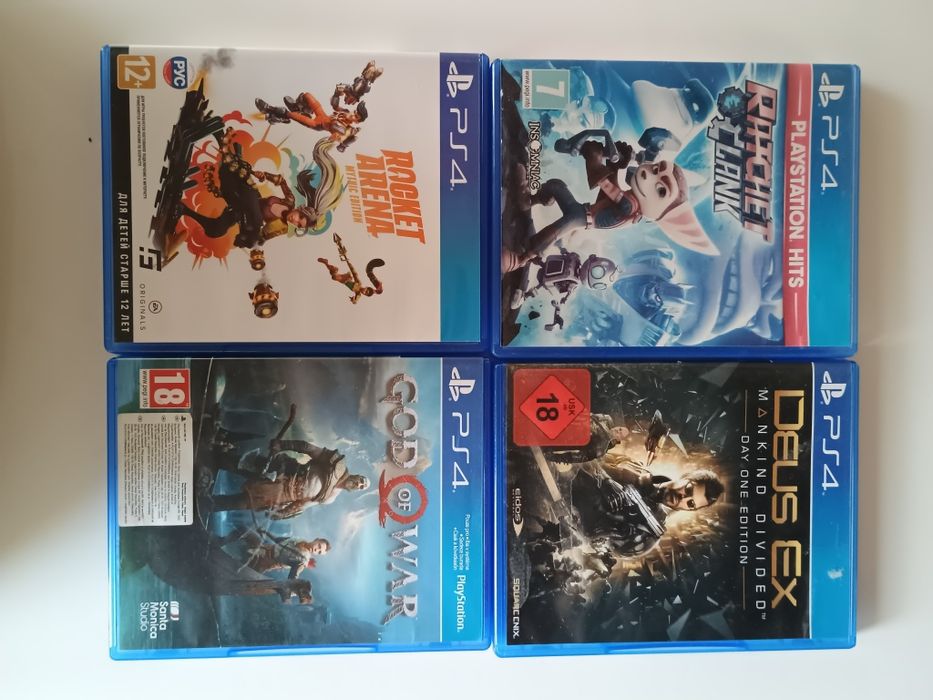 Диски Deus Ex ,God of War ,Ratchet Clank Ps4 игриPs5