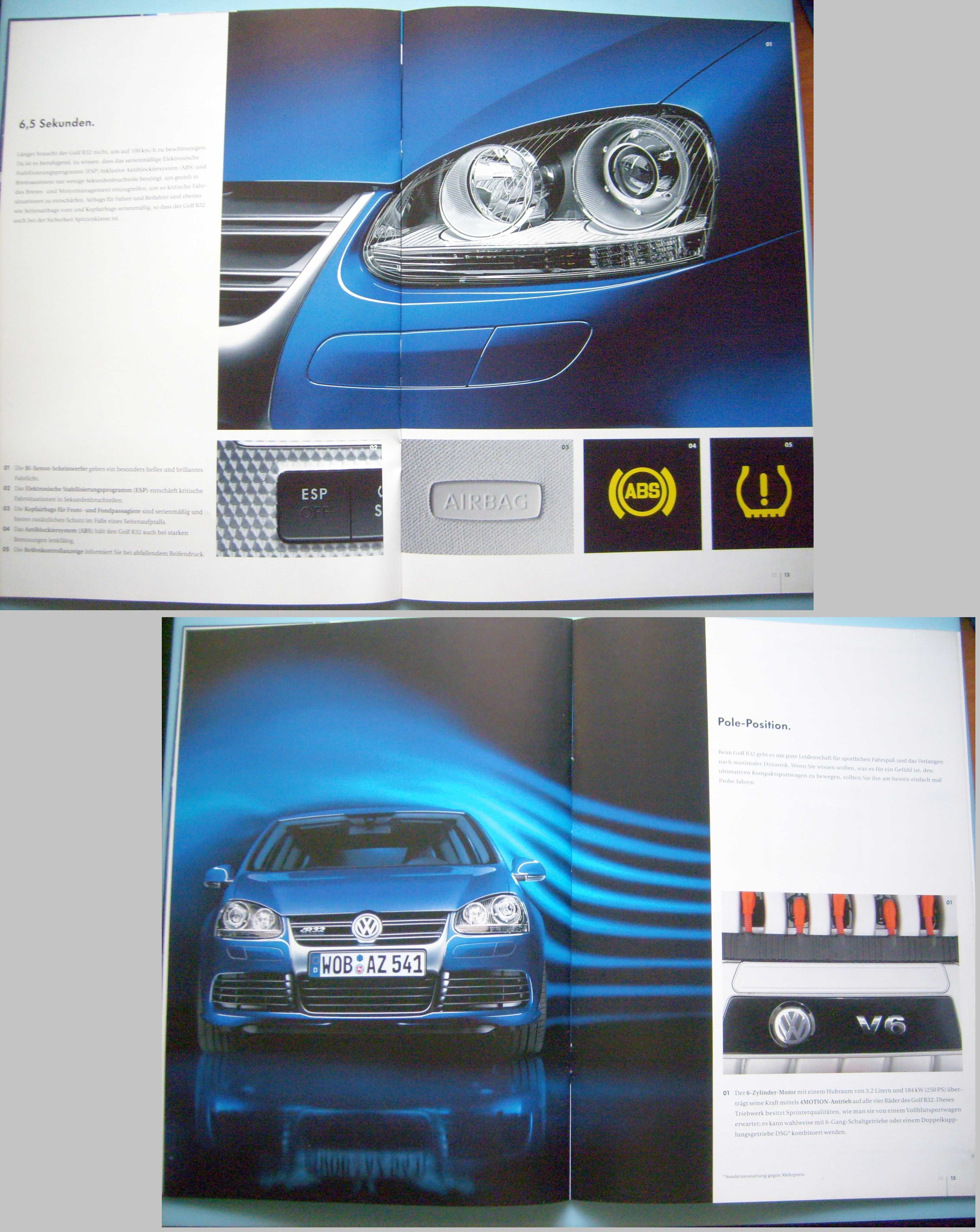 VW Volkswagen Golf R32 / Mk5 - 2007 * prospekt 20 str. BDB *Wyprzedaż