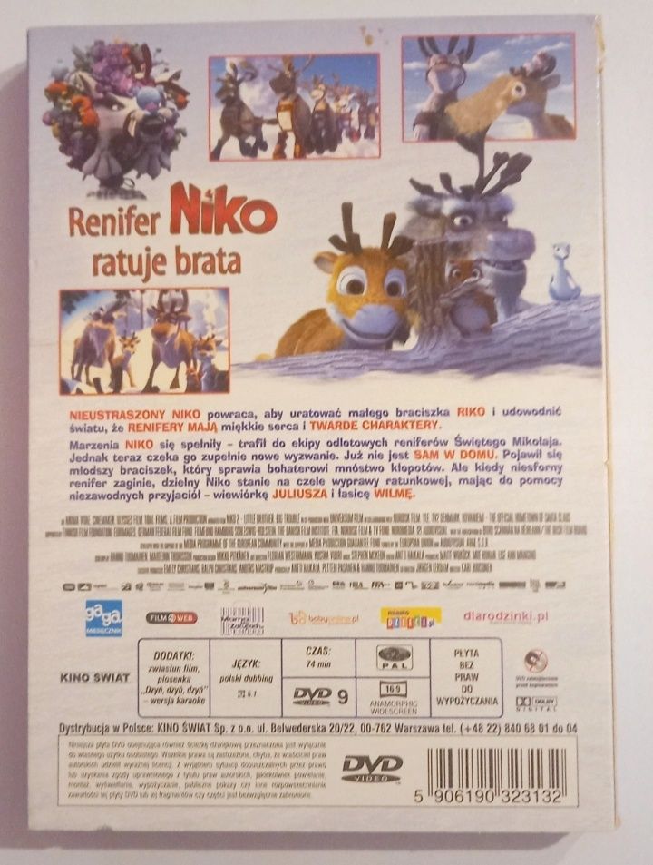 Renifer Niko ratuje brata - DVD dla małych i dużych fanów świątecznych