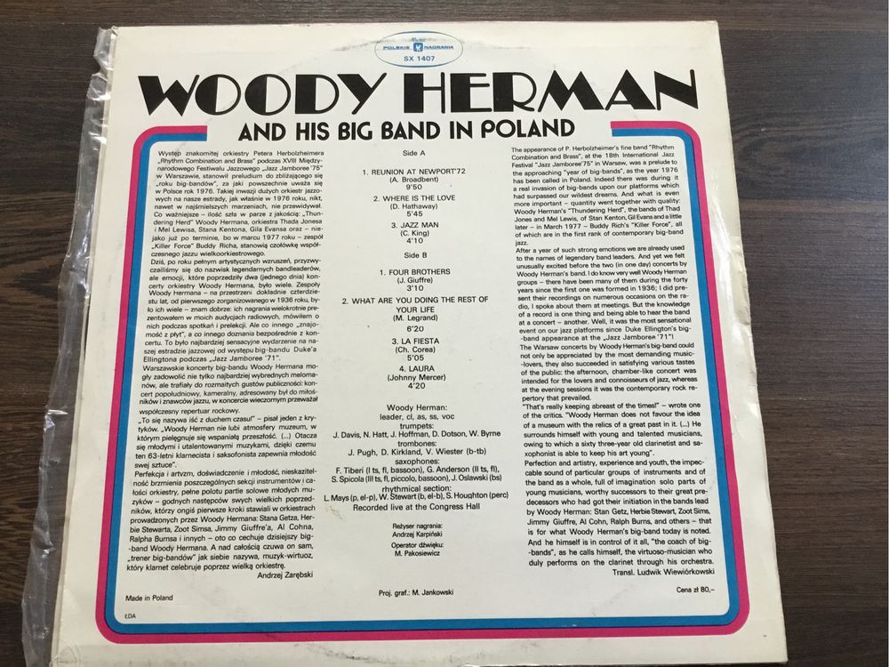 Woody herman and his big band in Poland winyl