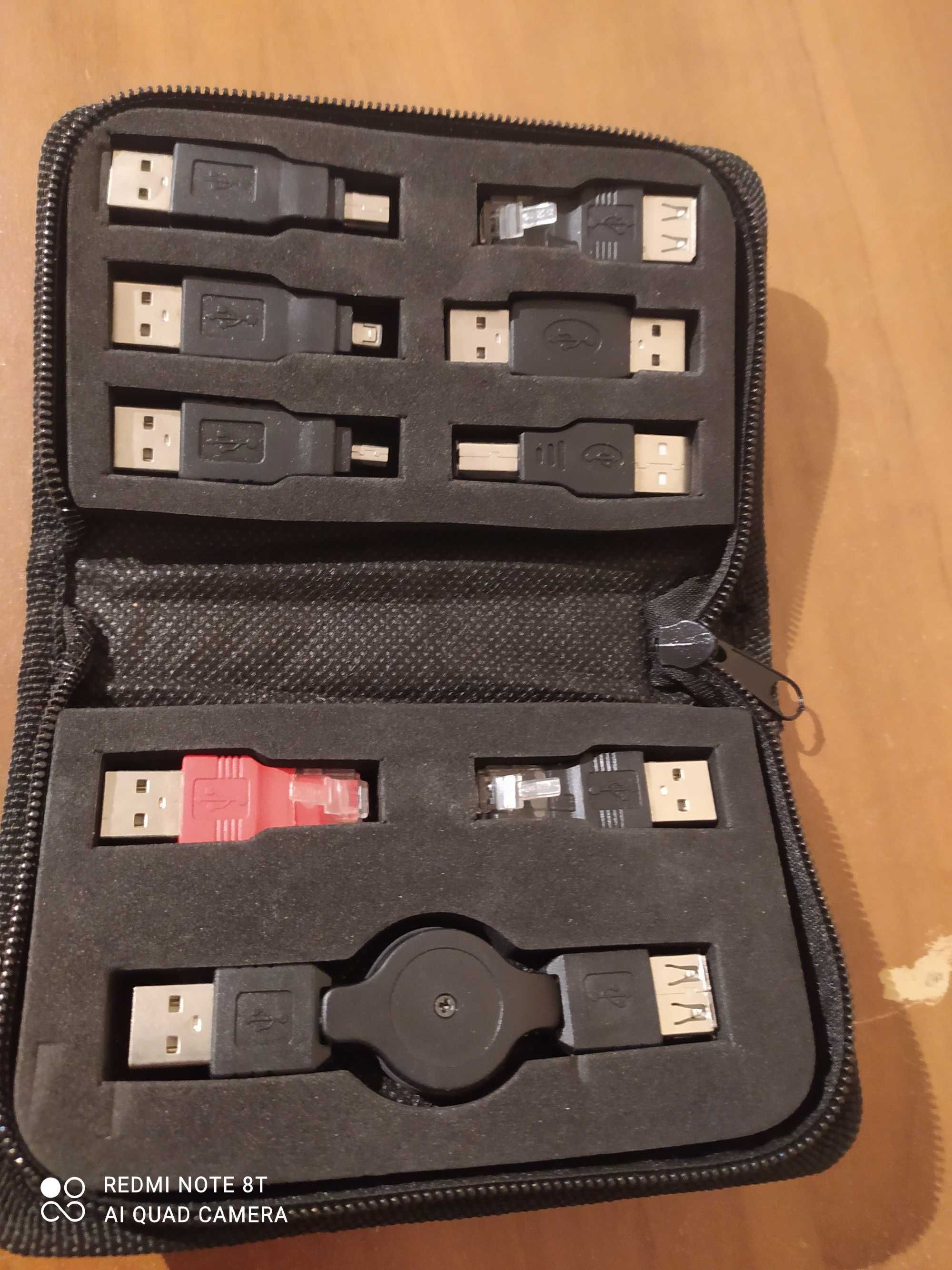 Zestaw przejściówek USB 9 sztuk w etui