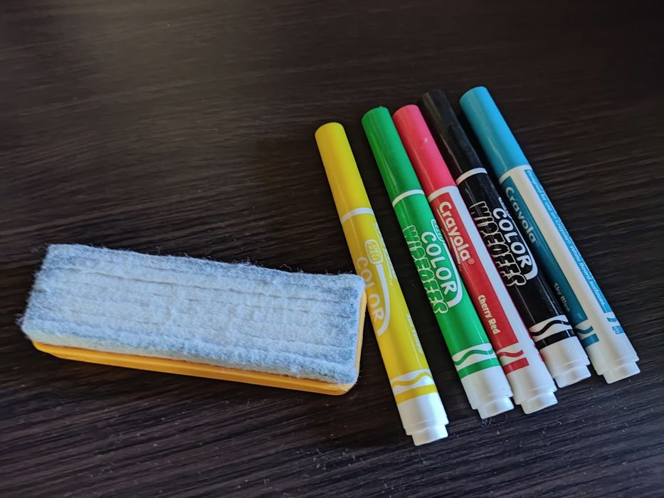 Фломастеры для сухого стирания щёткой Crayola