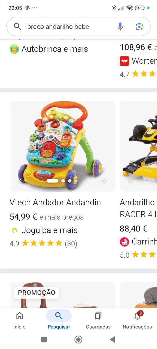 Andarilho para primeiros passos