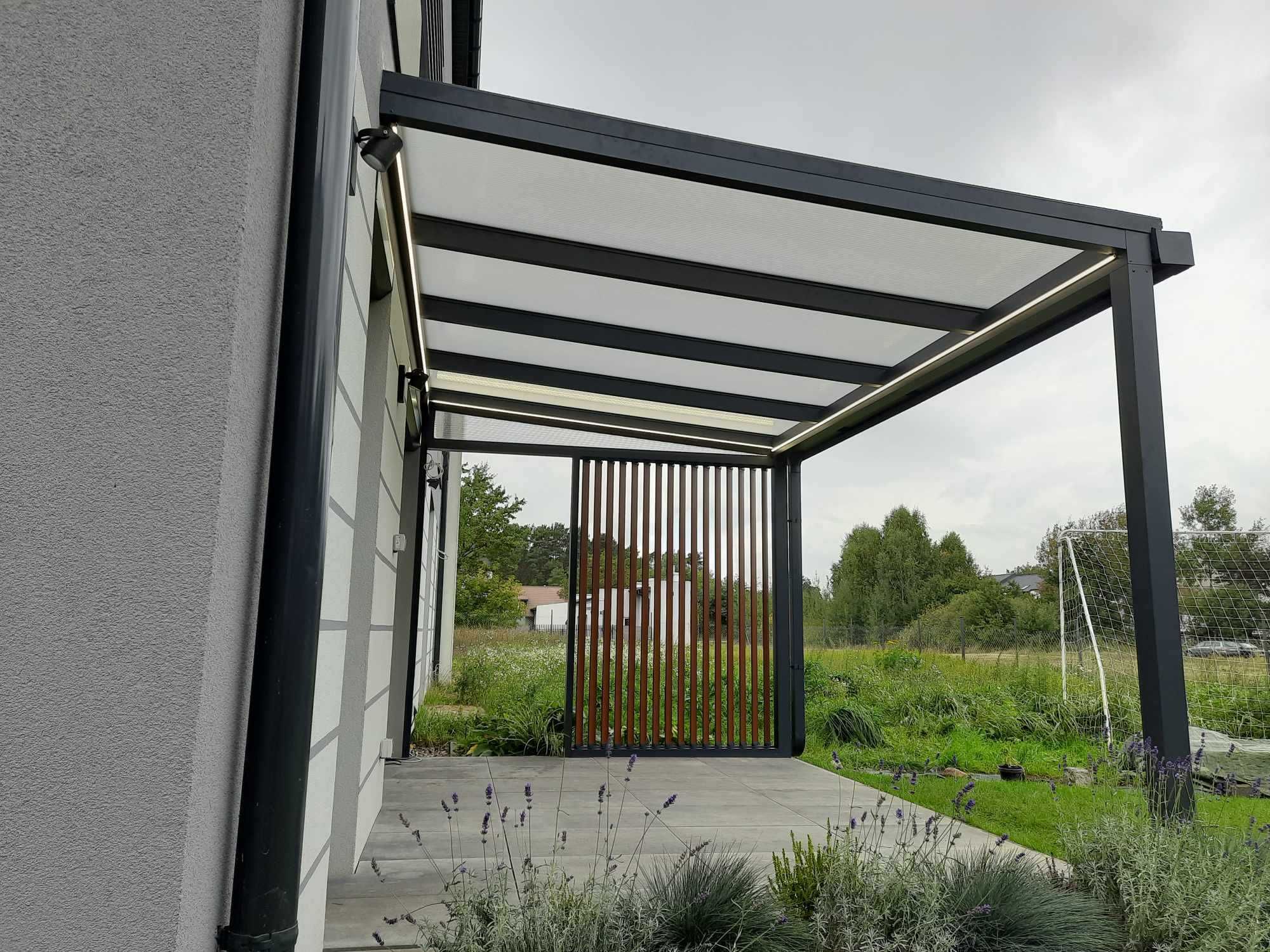 Zadaszenie tarasu Pergola szklane ściany Ruchome Ścianki Aluminium