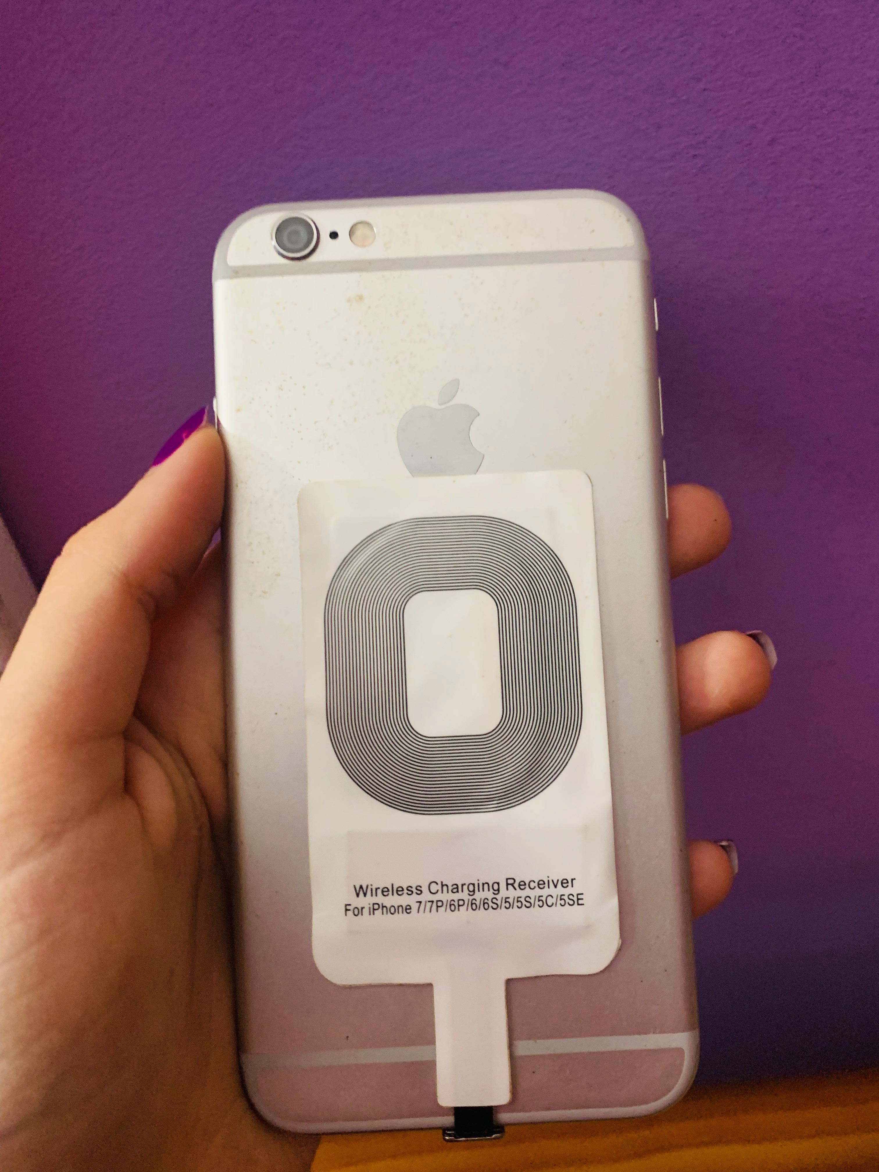 IPhone 6 prateado + capas + recetor carregamento sem fios