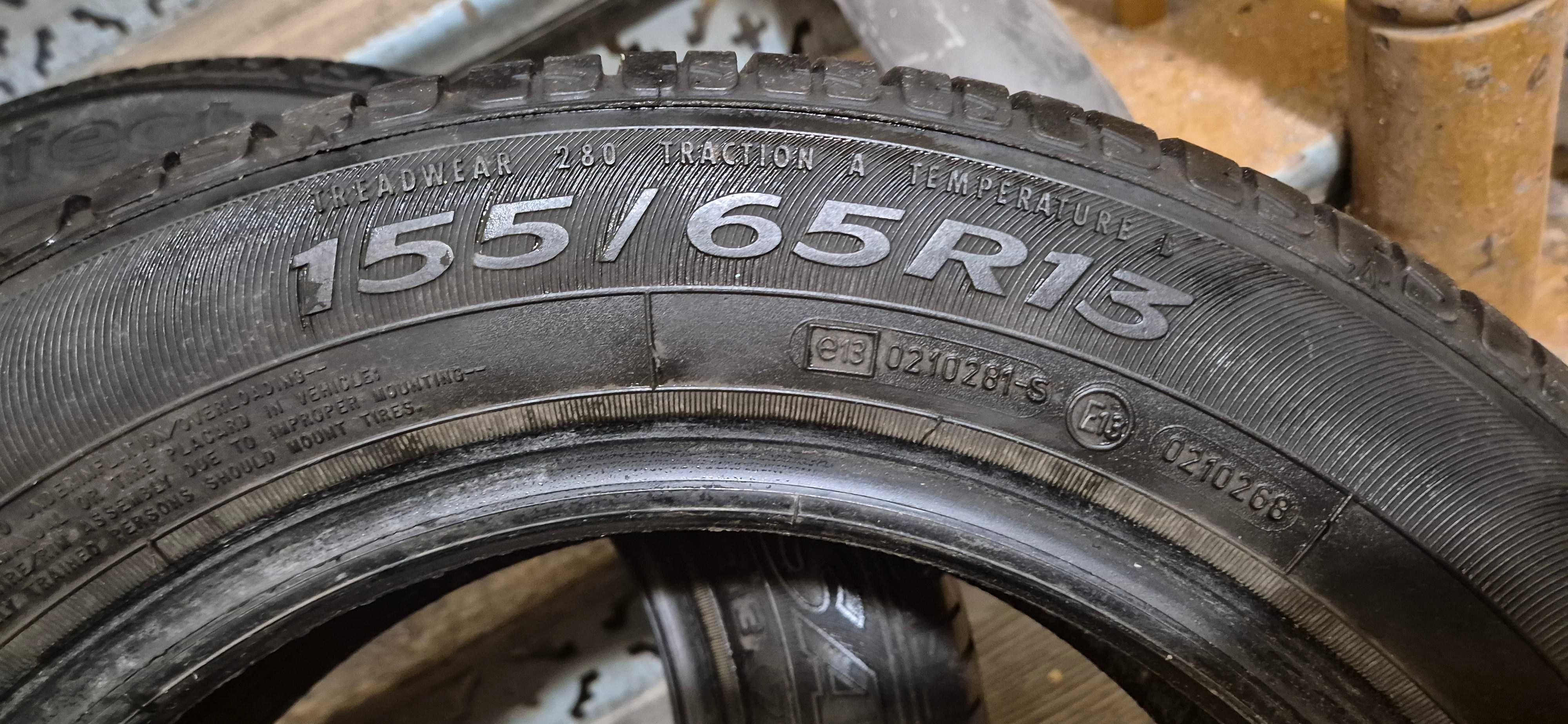 Sprzedam używane opony zimowe 4 szt. r13, 155/65 (2 dębica + 2 sava)