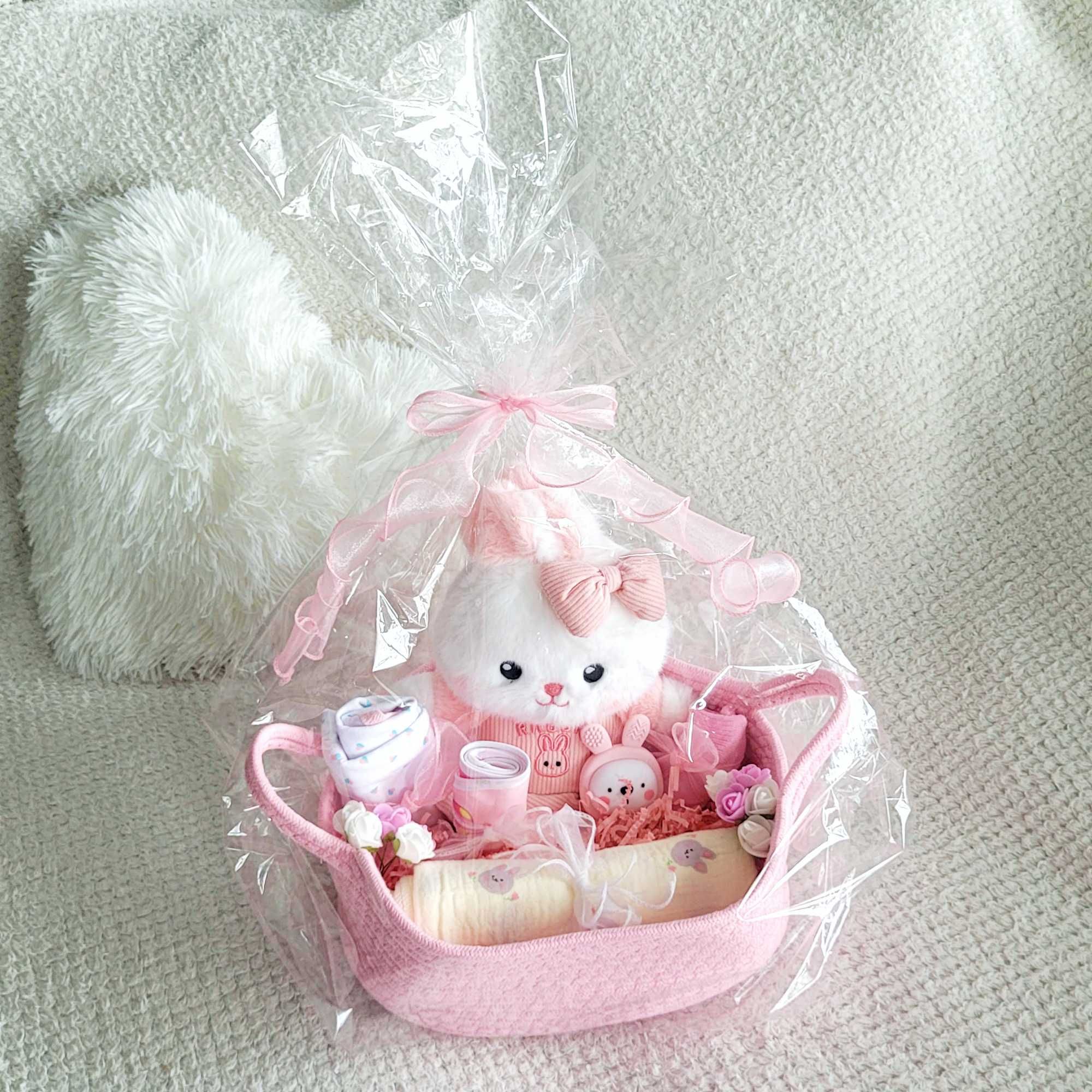 Kosz prezentowy na baby shower / chrzest prezent dla mamy i noworodka